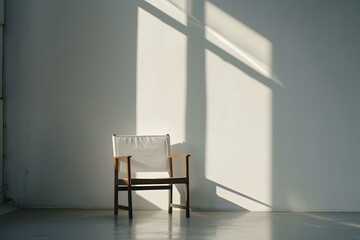 Wall Mural - Minimalist Chair with Sunlight Shining Through Window