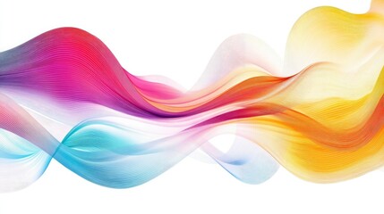 Wall Mural - Abstract stripe design with vibrant wave lines on a white background, blending geometric patterns for a sleek and professional look.