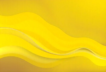 Abstract blue and yellow wavy shapes on a bright yellow background