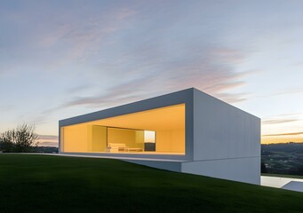 Sticker - Modern Minimalist House with Large Window View