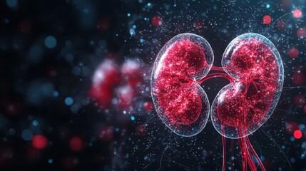 Glowing Kidneys Close Up for Healthy Lifestyle Concept