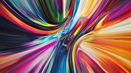 Poster - Abstract swirl of colorful lines create a mesmerizing effect.