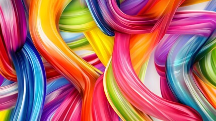 Poster - Abstract colorful wavy lines background.
