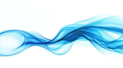 Poster - Dynamic 3D blue wave design set against a pure white background, perfect for modern and clean brochure covers or web banners.