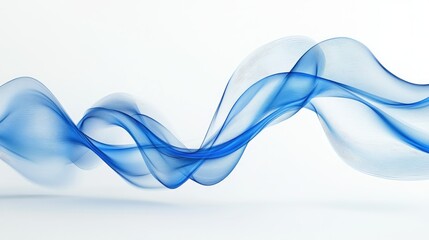 Poster - Dynamic 3D blue wave design set against a pure white background, perfect for modern and clean brochure covers or web banners.