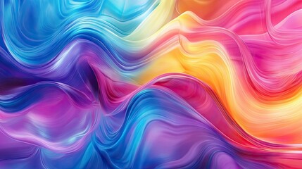 Poster - Dynamic abstract resonance waves in vibrant colors, illustrating fluid motion and energy flow. Ideal for modern digital backgrounds.