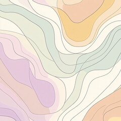  A minimalist line art pattern with soft pastel colors. 