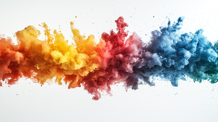 Aufkleber - Explosion of Colorful Acrylic. A vibrant explosion of colorful smoke swirling dynamically, creating an abstract visual effect.