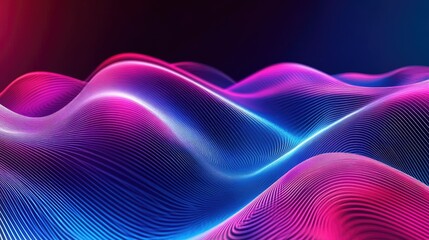 Fototapete - Dynamic wave background with sleek gradients and energetic lines, offering a modern and visually compelling backdrop for tech and creative uses.