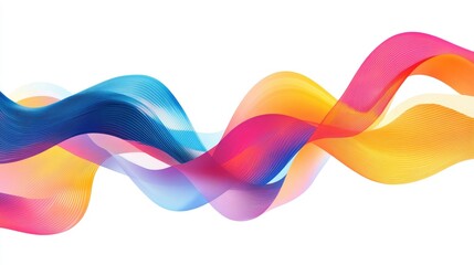 Poster - Dynamic wave lines in bright colors, set against a white background. Ideal for abstract, modern business designs and cover art.