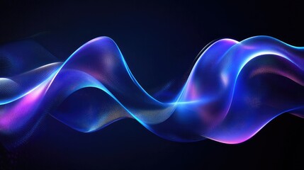 Poster - Elegant abstract resonance waves with smooth, flowing curves and gradients, perfect for sophisticated tech and design applications.
