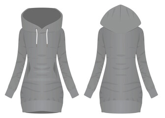 Wall Mural - Grey  hoodie dress. vector illustration