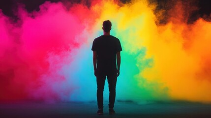 Wall Mural - vivid color wash: a wash of vivid colors across the stage, creating an energetic and immersive visua