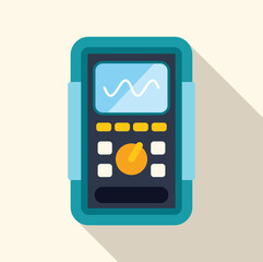 Poster - Digital multimeter showing a sinusoidal signal on its screen, electronic measurement instrument concept