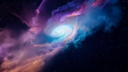 Wall Mural - moving nebulas space travel hyperlapse floating through galaxy stars planet universe cosmic travel o