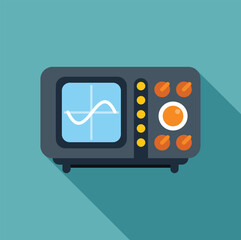 Poster - Vintage oscilloscope is displaying a sinusoidal waveform on its screen, showcasing the cyclical nature of electrical signals