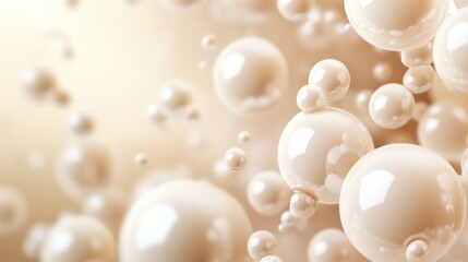 Wall Mural - A bunch of bubbles are floating in the air and some have white caps, AI