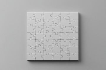 Poster - This impressive 3D clear jigsaw puzzle mockup showcases a blank, fully customizable design that is perfect for effectively showcasing your artwork or promotional content in a visually appealing way