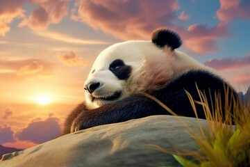 Wall Mural - Panda Animal Nature In The Majestic Wilderness