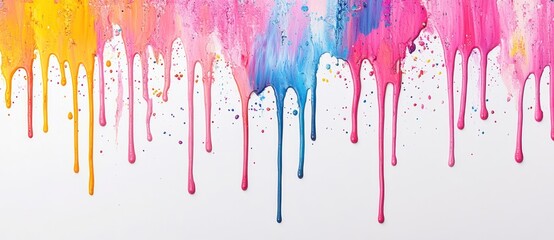 Canvas Print - Abstract Dripping Paint on White Background