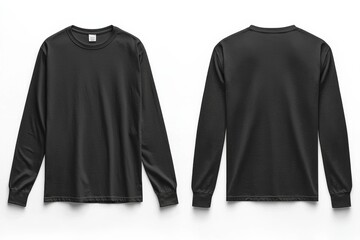 Black long sleeve tshirt mockup isolated created with Generative AI