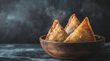 samosa background concept with copy space