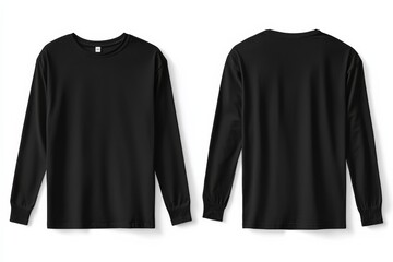 Black long sleeve tshirt mockup isolated created with Generative AI