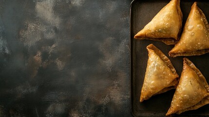 samosa background concept with copy space