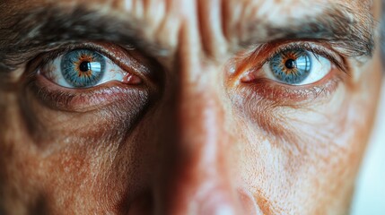 Sticker - Close-up of a Man's Blue Eyes with Intense Gaze