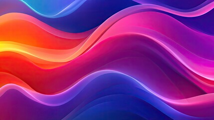 Poster - Modern wave pattern with sleek, vibrant curves and smooth gradients, ideal for adding a dynamic and contemporary touch to design projects.