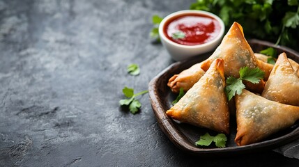 samosa background concept with copy space