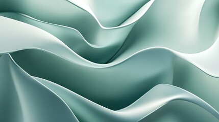 Poster - Organic 3D abstract background with flowing shapes and soft lighting, evoking a sense of movement and growth, ideal for nature-inspired designs.