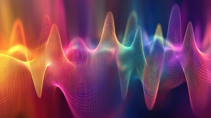 Poster - Resonance waves in a colorful abstract background, featuring rhythmic patterns and smooth transitions for a dynamic visual effect.