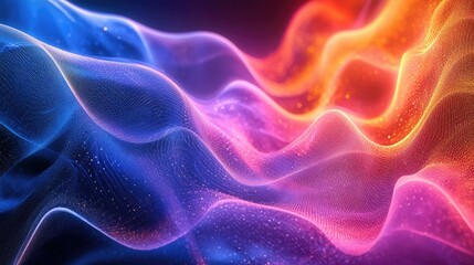 Poster - Resonance waves in an abstract background, showcasing rhythmic patterns and fluid motion in a spectrum of colors. Great for digital designs.