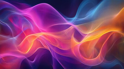 Poster - Resonance waves in an abstract background, showcasing rhythmic patterns and fluid motion in a spectrum of colors. Great for digital designs.