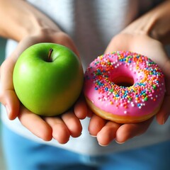 The dilemma: choose a healthy apple or a calorie-laden donut