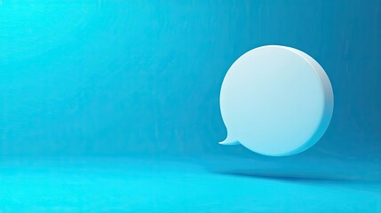 Aufkleber - Sleek 3D white speech bubble with a bright blue background, perfect for conveying messages, online discussions, or communication themes.