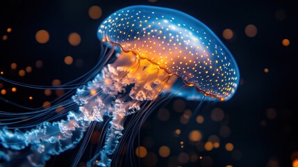 Wall Mural - Glowing Jellyfish in the Depths