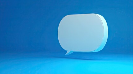 Aufkleber - Sleek 3D white speech bubble with a bright blue background, perfect for conveying messages, online discussions, or communication themes.