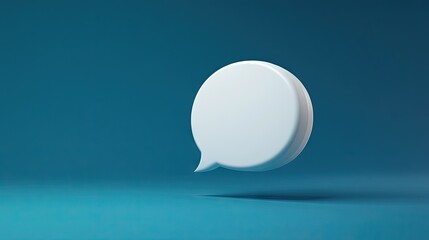 Aufkleber - Sleek 3D white speech bubble with a rich blue background, ideal for showcasing dialogue, messaging apps, or chat functionality in digital media.