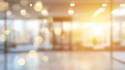Poster - A blurred interior space with warm lighting and a soft glow, suggesting a welcoming atmosphere.