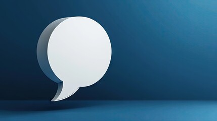 Aufkleber - Sleek 3D white speech bubble with a rich blue background, ideal for showcasing dialogue, messaging apps, or chat functionality in digital media.