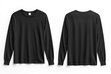 Black long sleeve tshirt mockup isolated created with Generative AI