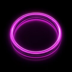 Poster - A vibrant pink neon circle glowing against a dark backdrop, perfect for retrothemed parties and digital designs