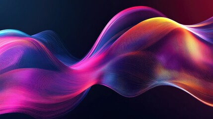 Poster - Stylish dynamic wave background with fluid, colorful lines and smooth transitions, ideal for adding a contemporary touch to graphic design projects.
