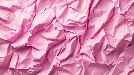 Fototapete - Textured 3D background with overlapping layers of pink crumpled paper, creating a soft yet edgy visual ideal for fashion and design.