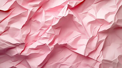 Fototapete - Textured 3D background with overlapping layers of pink crumpled paper, creating a soft yet edgy visual ideal for fashion and design.