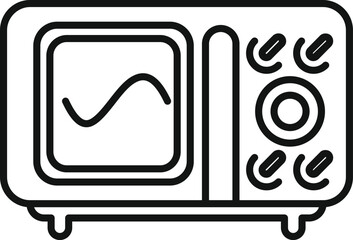 Poster - line art vector icon of an oscilloscope displaying a sinusoidal signal on its screen