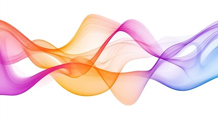 Poster - Vibrant abstract wave lines on a plain white background, creating a sense of movement and flow. Ideal for minimal and modern business designs.