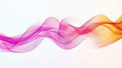Poster - Vibrant abstract wave lines on a plain white background, creating a sense of movement and flow. Ideal for minimal and modern business designs.